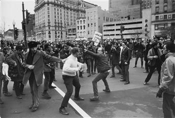 PAUL CONKLIN (active 1960s-70s) Group of 19 photographs of demonstrations, many of them anti-war protests, with others protests by Yipp